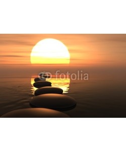 dampoint, Zen path of stones in sunset