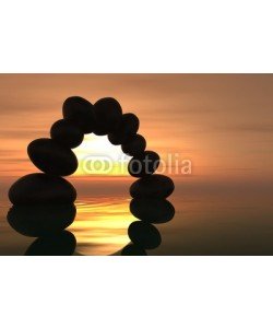 dampoint, Zen stone arch in sunset