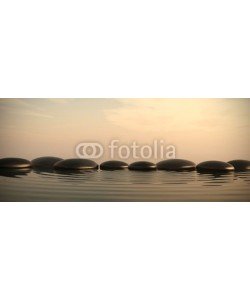 dampoint, Zen stones in water on sunrise