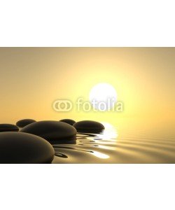 dampoint, Zen stones in water on white background