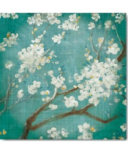 Danhui Nai, White Cherry Blossoms I on Blue Aged No