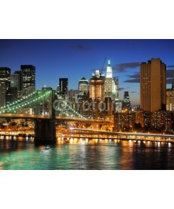 dell, New york Manhattan bridge after sunset