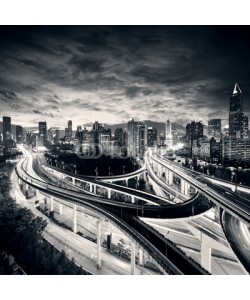 dell, Shanghai City at sunset with light trails