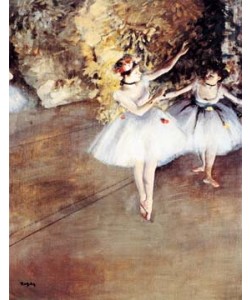 Edgar            Degas           , Zwei Tänzerinnen auf der Bühne