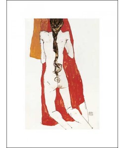 Egon Schiele, Nude Back Of Girl With Long Plait, 1913 (Büttenpapier)