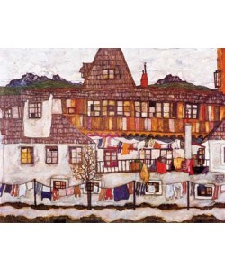 Egon Schiele, Häuser mit trockener Wäsche
