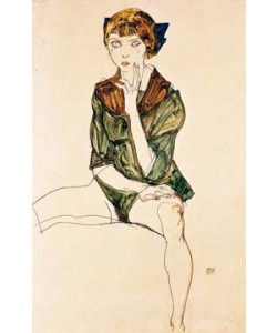 Egon Schiele, Mädchen mit grünem Hemd