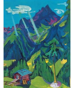 ERNST LUDWIG KIRCHNER, Bündner Landschaft mit Sonnenstr