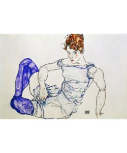 Egon Schiele, Sitzende Frau mit violetten Strümpfen