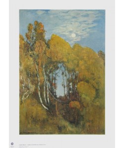 Eugen Bracht, Herbstlicher Wald bei Mondschein