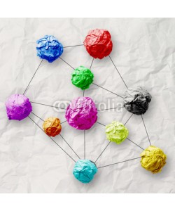 everythingpossible, colors crumpled paper as social network structure on wrinkled pa