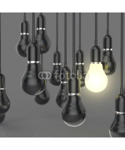 everythingpossible, creative idea and leadership concept with growing 3d light bulb