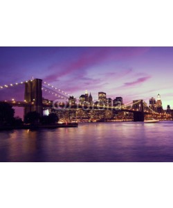 Evgeny Dubinchuk, Brooklyn Bridge and Manhattan at sunset, New York