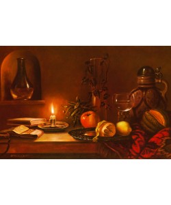 F. Wanner, STILL LIFE AND CANDLE