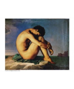 Flandrin Hippolyte, Young Man Nude