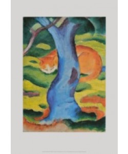 Franz Marc, Katze hinter einem Baum, 1910/11