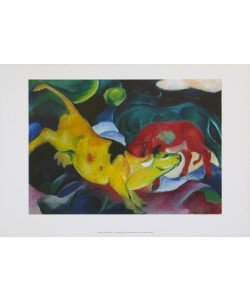 Franz Marc, Kühe, gelb-rot-grün, 1912