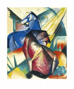 Franz Marc, Two Horses Red And Blue