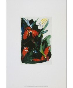Franz Marc, Vier Füchse - Postkarte an W.Kandinsky, 1913