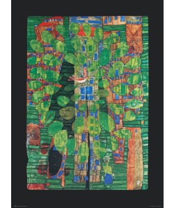 Friedensreich Hundertwasser, SINGENDER VOGEL AUF EINEM BAUM (Granolitho)