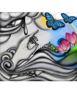 goccedicolore, farfalle blu