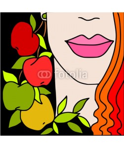 goccedicolore, woman and apples