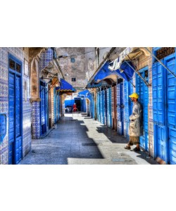 Hady Khandani, HDR - ALLEY WITH BLUE DOORS - ESSAOUIRA - MOROCCO