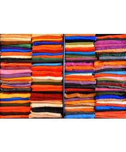 Hady Khandani, COLORFUL CLOTH IN A SHELF - MOROCCO