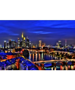 Hady Khandani, HDR - FRANKFURT MAIN SKYLINE BY NIGHT - GERMANY 1