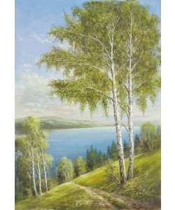 Helmut Glassl, BIRCHES AT THE LAKE II