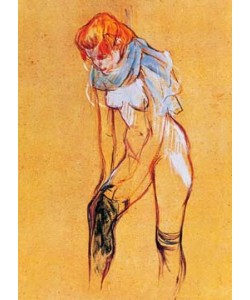 Henri de Toulouse-Lautrec, Femme, qui tire son bas