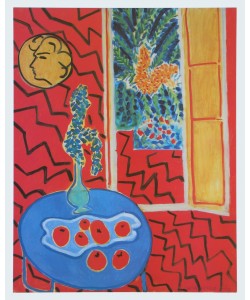 Henri Matisse, Rotes Interieur - Stillleben auf blauem Tisch