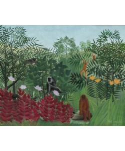 Henri Rousseau, Tropenwald mit Affen