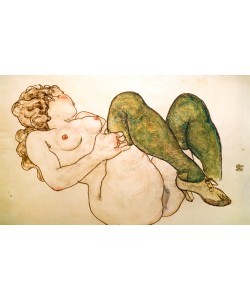 Egon Schiele, Akt mit grünen Strümpfen
