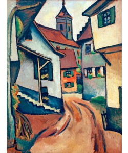 August Macke, Straße mit Kirche in Kandern
