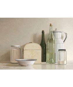 Willem de Bont, 2 jars, 2 bottles, jug, tin box and bowl