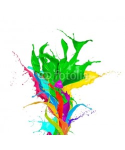 Jag_cz, Colored paint splashes bouquet isolated on white background