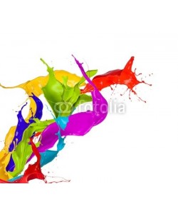 Jag_cz, Colored paint splashes isolated on white background