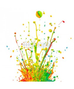 Jag_cz, Colored paint splashes on white background