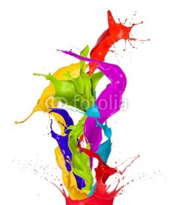 Jag_cz, Colored paint splashes isolated on white background