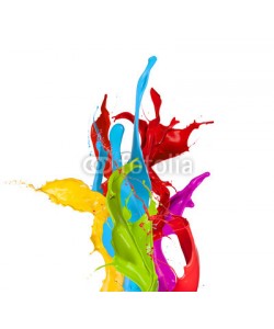 Jag_cz, Colored paint splashes isolated on white background
