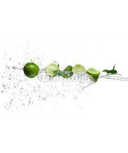 Jag_cz, Pieces of limes in water splash