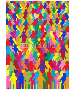 Jitka Laníková, crowd of people, color vector background