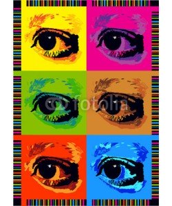 Jitka Laníková, retro pop art poster with eyes