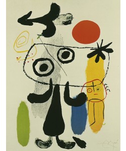 Joan Miro, Figur gegen rote Sonne II