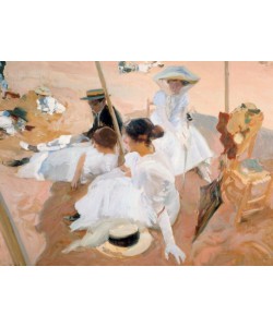 Joaquin Sorolla, Unter der Markise am Strand von