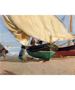 Joaquin Sorolla, Fischer, verankerte Boote,