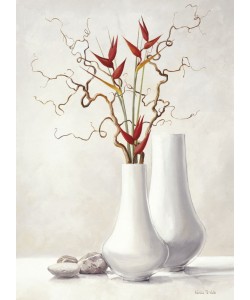 Karin V.D. Valk, Willow Twigs With Red Flowers