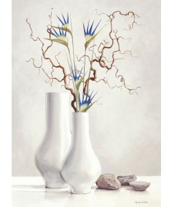 Karin V.D. Valk, Willow Twigs With Blue Flowers