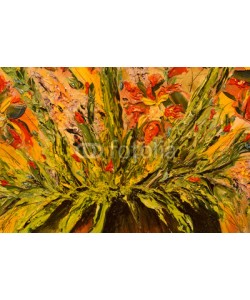 Laurin Rinder, Abstract Oil Of Vase and Flowers